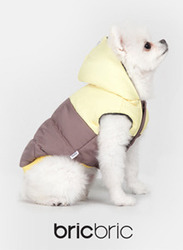 [무료배송][브릭브릭] 스노우 컬러 강아지 겨울 패딩 옐로우